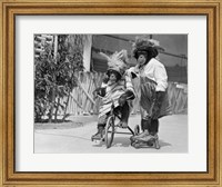 Framed 1930s Chimpanzees Wearing Hats?