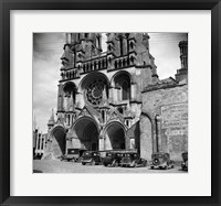 Framed 1930s Laon Cathedral Constructed In 12Th And 13Th
