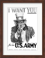 Framed 1910s World War One I Want You Uncle Sam