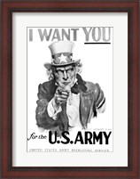 Framed 1910s World War One I Want You Uncle Sam