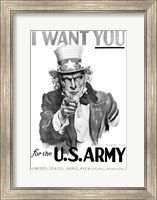 Framed 1910s World War One I Want You Uncle Sam