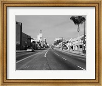 Framed 1960s Street Scene West Wilshire Blvd Los Angeles, California