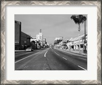 Framed 1960s Street Scene West Wilshire Blvd Los Angeles, California