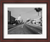 Framed 1960s Street Scene West Wilshire Blvd Los Angeles, California