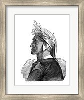 Framed 1300S Dante Alighieri Italian Poet