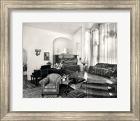Framed 1920s Interior Upscale Music Room With Piano And Organ