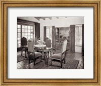 Framed 1920s Interior Upscale Mediterranean Style Dining Room