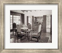 Framed 1920s Interior Upscale Mediterranean Style Dining Room
