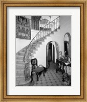 Framed 1920s Interior Staircase Wrought Iron Railing