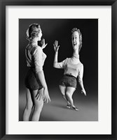 Framed 1940s 1950s Young Blond Laughing Woman