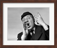 Framed 1950s Baseball Umpire Calling A Strike