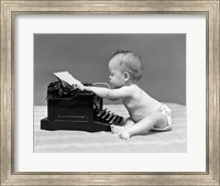 Framed 1940s Baby In Diaper Typing