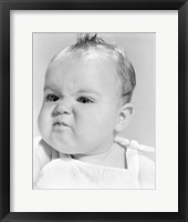 Framed 1950s 1960s Baby Face Expression Angry Sad Retr0