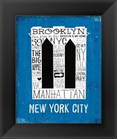 Framed 'Iconic NYC V' border=