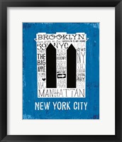 Framed 'Iconic NYC V' border=