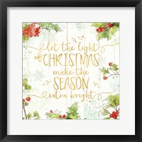 Christmas Sentiments II Gold on Wood Framed Print