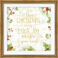 Framed Christmas Sentiments III Gold on Wood