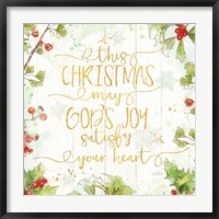 Framed Christmas Sentiments III Gold on Wood