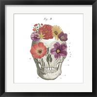 Framed 'Floral Skull II' border=
