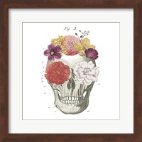 Framed 'Floral Skull I' border=