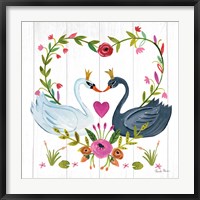 Framed Swan Love III