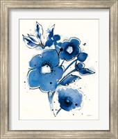 Framed 'Independent Blooms Blue III' border=