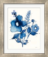 Framed 'Independent Blooms Blue IV' border=