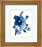 Framed 'Independent Blooms Blue I' border=