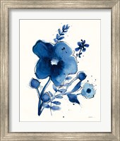 Framed 'Independent Blooms Blue I' border=