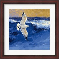 Framed Seagulls with Gold Sky II