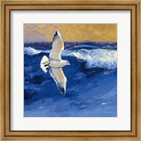 Framed Seagulls with Gold Sky II