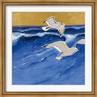 Framed Seagulls with Gold Sky III