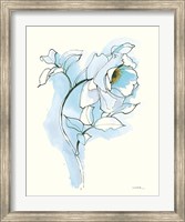 Framed Carols Roses III Blue