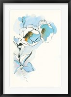 Framed Carols Roses II Blue