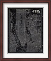 Framed Blueprint Map New York