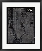 Framed Blueprint Map New York