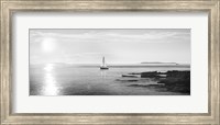 Framed Evening Sail Black and White