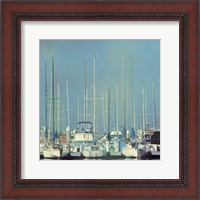 Framed Harbor Boats Blue Sky
