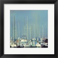 Framed Harbor Boats Blue Sky