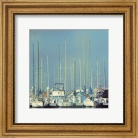 Framed Harbor Boats Blue Sky