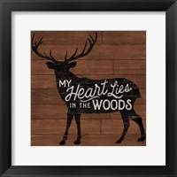 Lake Lodge II on Walnut Framed Print