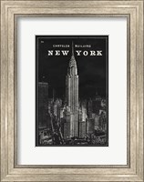 Framed Blueprint Map New York Chrysler Building Black