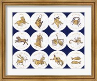 Framed Gilded Zodiac Signs