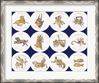 Framed Gilded Zodiac Signs
