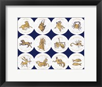 Framed Gilded Zodiac Signs