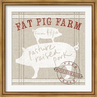 Framed Farm Linen Pig