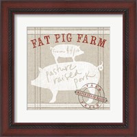 Framed Farm Linen Pig