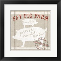 Farm Linen Pig Framed Print