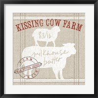 Framed Farm Linen Cow