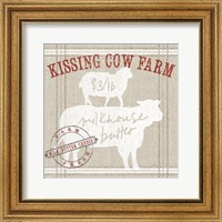 Framed Farm Linen Cow